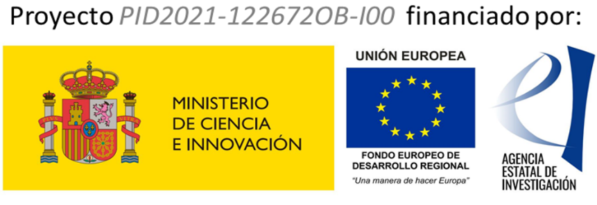 Proyecto PID2021-122672OB-I00 financiado por el Ministerio de Ciencia e Innovación, la Agencia Estatal de Investigación y el Fondo Europeo de Desarrollo Regional (FEDER, UE)